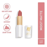 MyGlamm LIT Moist Matte Lipstick - Nude Buff (Peach Pink Shade) | Long Lasting, Pigmented, Hydrating Lipstick with Moringa Oil and Vitamin E