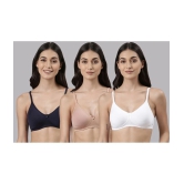 Dollar Missy Multicolor Cotton Non Padded Womens T-Shirt Bra ( Pack of 3 ) - None