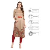 Janasya - Beige Silk Womens Straight Kurti ( Pack of 1 ) - XXL