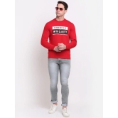 Rodamo  Men Red Printed Sweatshirt