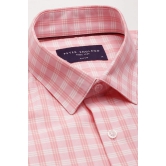 Men Pink Regular Fit Formal Half Sleeves Formal Shirt