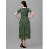 gufrina Rayon Printed Midi Womens Fit & Flare Dress - Green ( Pack of 1 ) - None