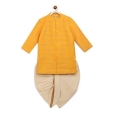 Boys Yellow Silk Buta Dhoti Set 5Y