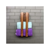 BARISH-Towel Holder | Wall Mount Towel Holder Organiser | Handcrafted with Rubberwood | Superior Finish & Unique Contemporary Design | 13 x 20 x 53CM  - Walnut