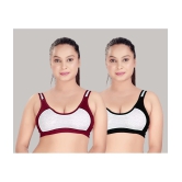 HAYA Pack of 2 Cotton Non Padded Womens Everyday Bra ( Multicolor ) - None