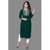 haya fashion - Green Rayon Women's Straight Kurti ( Pack of 1 ) - None