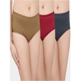 IN CARE LINGERIE - Multi Color Cotton Solid Women''s Hipster ( Pack of 3 ) - None