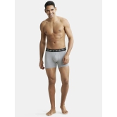 Jockey NY16 Men Cotton Elastane Stretch Solid Trunk - Monument - None