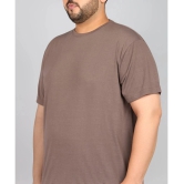 XFOX Cotton Blend Regular Fit Solid Half Sleeves Mens T-Shirt - Brown ( Pack of 1 ) - None