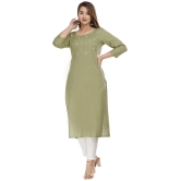 JC4U - Green Rayon Womens Straight Kurti ( Pack of 1 ) - None