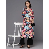 Varanga Viscose Printed Straight Womens Kurti - Black ( Pack of 1 ) - None