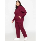 YHA Maroon Fleece Solid Tracksuit - Pack of 1 - None