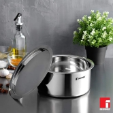 Bergner Argent Tri-Ply Stainless Steel Tope / Patila with Stainless Steel Lid | Gas & Induction Compatible | Silver 24 cm