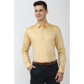 Men Yellow Regular Fit Formal Full Sleeves Formal Shirt