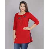 JC4U - Red Rayon Womens Straight Kurti ( Pack of 1 ) - None