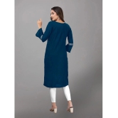 Kapadia - Blue Rayon Womens Straight Kurti ( Pack of 1 ) - None