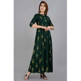 SIPET - Green Rayon Women's Flared Kurti ( Pack of 1 ) - None