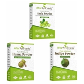 Attar Ayurveda Henna Leaves Powder, Indigo Leaves powder and Amla Powder Combo (650 Grams)