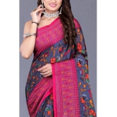 LEELAVATI - Grey Chiffon Saree With Blouse Piece ( Pack of 1 ) - Grey