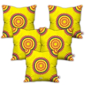 Indigifts Diwali Gift Items Colorful Mandala Print Yellow Cushion Cover 16x16 Set of 5 - Diwali Gift Items, Diwali Decoration Items, Deepavali Decoration, Dipawli Gifts, Deepawali Greetings