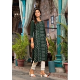 Juniper Rayon Printed Straight Womens Kurti - Green ( Pack of 1 ) - None