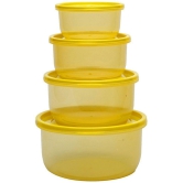 HOMETALES Polyproplene Yellow Food Container ( Set of 4 ) - Yellow