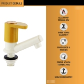 Gold Curve Pillar Tap PTMT Faucet - by Ruhe®