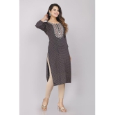 JC4U - Navy Blue Cotton Womens Straight Kurti ( Pack of 1 ) - None