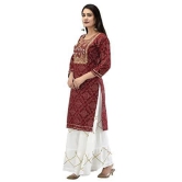 Monika Fashion Red Color Kurta White Shrara Kurta Shrara Dress for Girls & Women