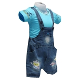 Balloons Blue Denim Rompers - 6-12 Months