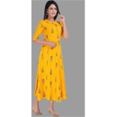 Smien - Yellow Rayon Womens Anarkali Kurti ( Pack of 1 ) - None