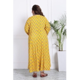 Swasti Cotton Blend Printed Flared Womens Kurti - Yellow ( Pack of 1 ) - None