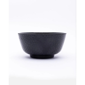 Soup Bowl, Hammered, Melamine, Black, Set of 6