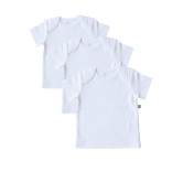 3pc Combo Pack  White Short Sleeve Top (100% Cotton Interlock Biowash)