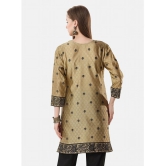 Meher Impex Art Silk Self Design Straight Womens Kurti - Gold ( Pack of 1 ) - None