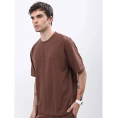 Ketch Polyester Oversized Fit Solid Half Sleeves Mens T-Shirt - Brown ( Pack of 1 ) - None