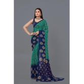 LEELAVATI - Navy Blue Georgette Saree With Blouse Piece ( Pack of 1 ) - Navy Blue