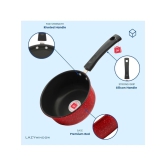 LAZYWINDOW Souce/Fry Pan Kadhai Maroon Hard Anodised Non-Stick Cookware Sets ( Set of 1 )