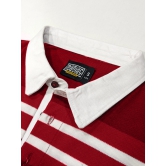 Auto Stripes Red White Polo T-Shirt-XL / Red