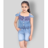 Naughty Ninos - Blue Denim Girls Jumpsuit ( Pack of 1 ) - None