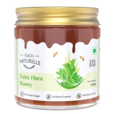 Farm Naturelle Tulsi Forest Flower Wild Honey 300gm|100% Pure Honey | Raw & Unfiltered|Unprocessed|Lab Tested Honey In Glass Jar with Engraved Virgin Wooden Spoon