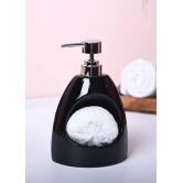 Modern Black Kitchen Dispenser With Scrubber - Cylindrical Shape