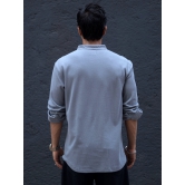 Chinese Collar Light Grey T-Shirt-S / Light Grey