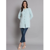 eWools.in Woollen Round Neck Women''s Buttoned Cardigans - Blue ( ) - None