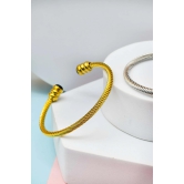 UNISEX SS KADA-GOLD / GOLD BEAD KADA