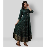 Lee Moda - Green Rayon Womens Flared Kurti ( Pack of 1 ) - M