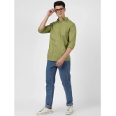 UrbanMark Men 100% Cotton Full Sleeves Regular Fit Solid Casual Shirt-Olive - None