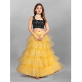 JULEE - Beige Net Girls Lehenga & Crop Top ( Pack of 1 ) - 3-4 Years, Beige