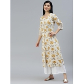 Divena - Off White Cotton Flex Womens Straight Kurti ( Pack of 1 ) - None