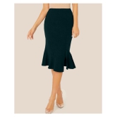 Addyvero Cotton Lycra Ruffled skirt - Green Single - 34